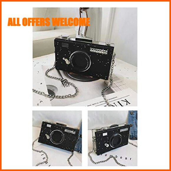 Soft PU Leather Crossbody Clutch Purse, Camera Bag Style, 6x4 Inches - Picture 3 of 7